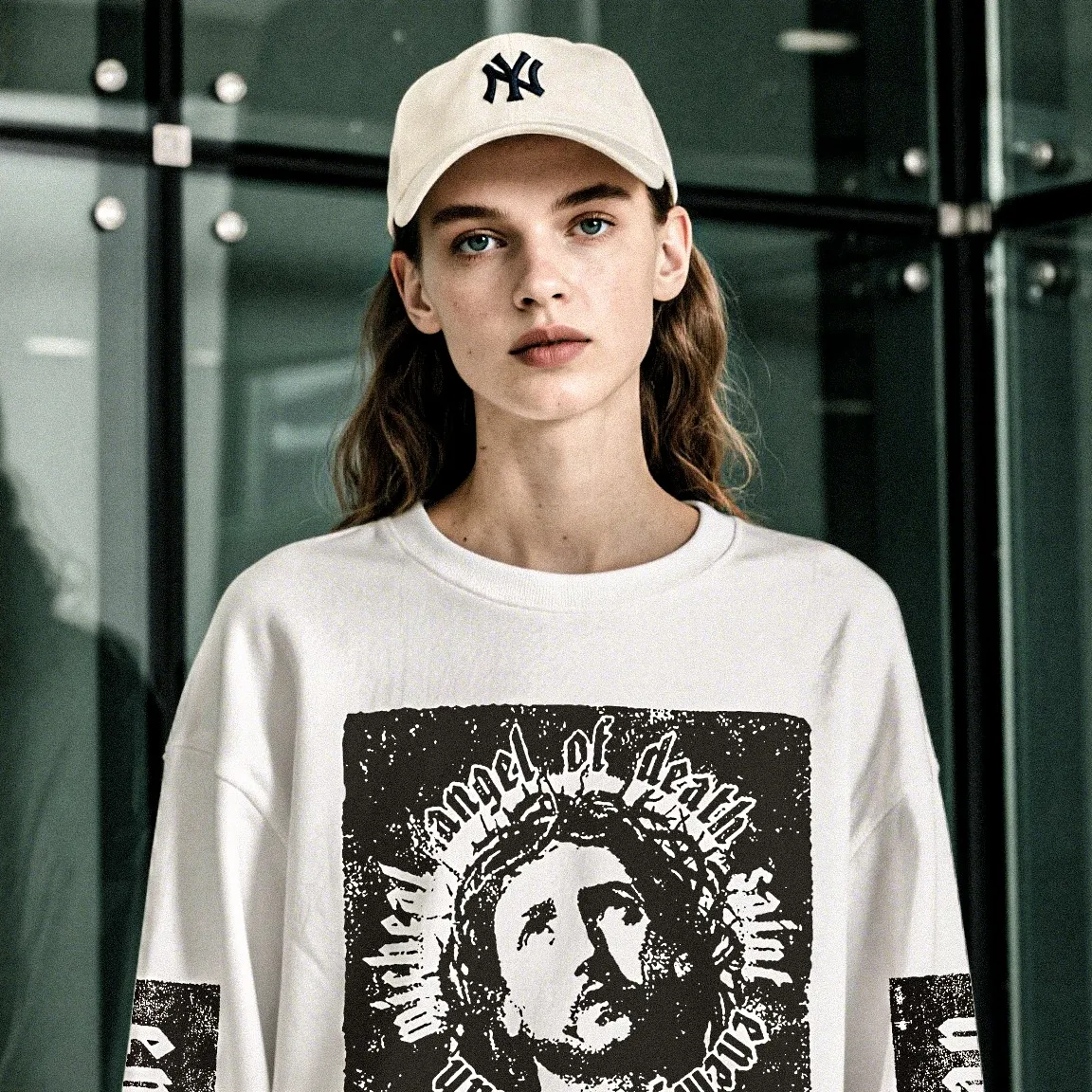 #SA77 SAINT pure cotton long-sleeved T P156 Color: White Size: S-XL